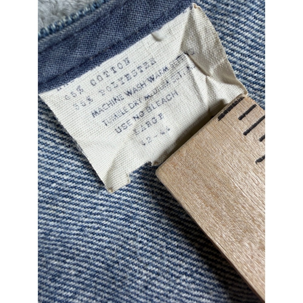 Vtg Denim Vest Mens Large Made USA Button Front Blue Jean Western - Picture 6 of 9